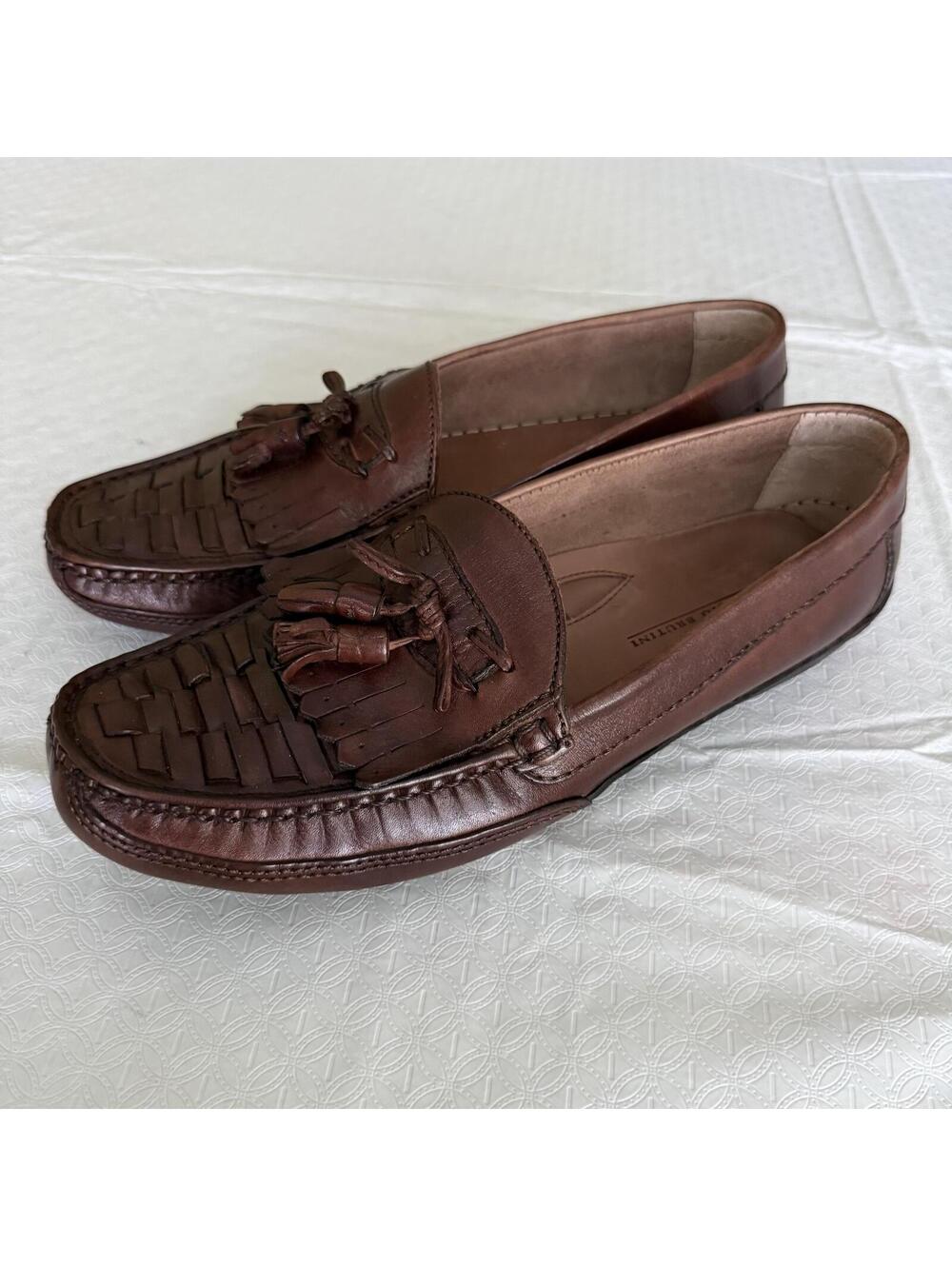 Giorgio Brutini Brown Leather Tassel Loafers Men's 10.5